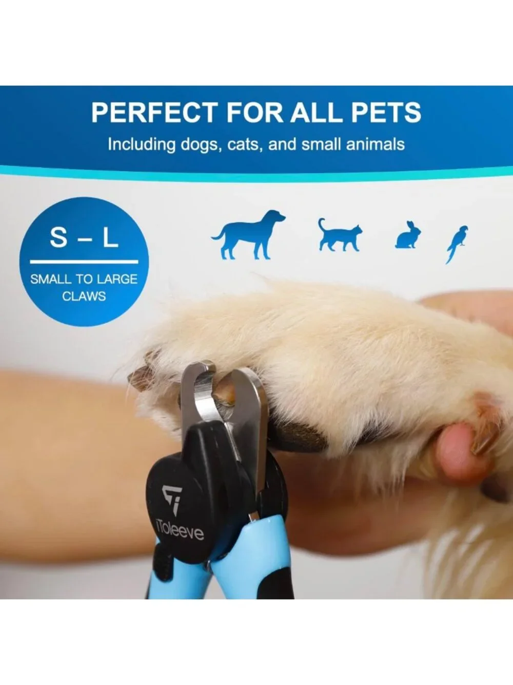 LED Dog Nail Clipper with Light - Safe, Sharp Trimmer for Cats & Dogs, Quick